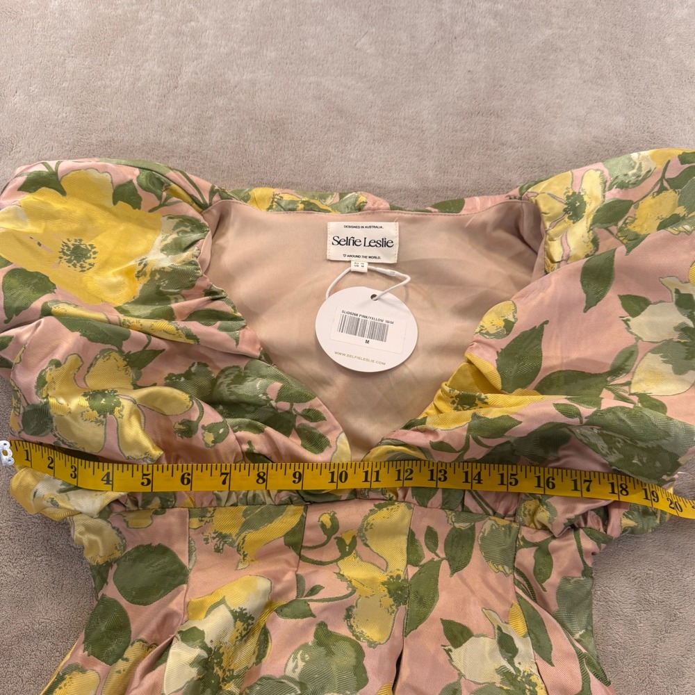 Selfie Leslie Pink & Green Floral Ruffle Mini Dress - Picture 12 of 16